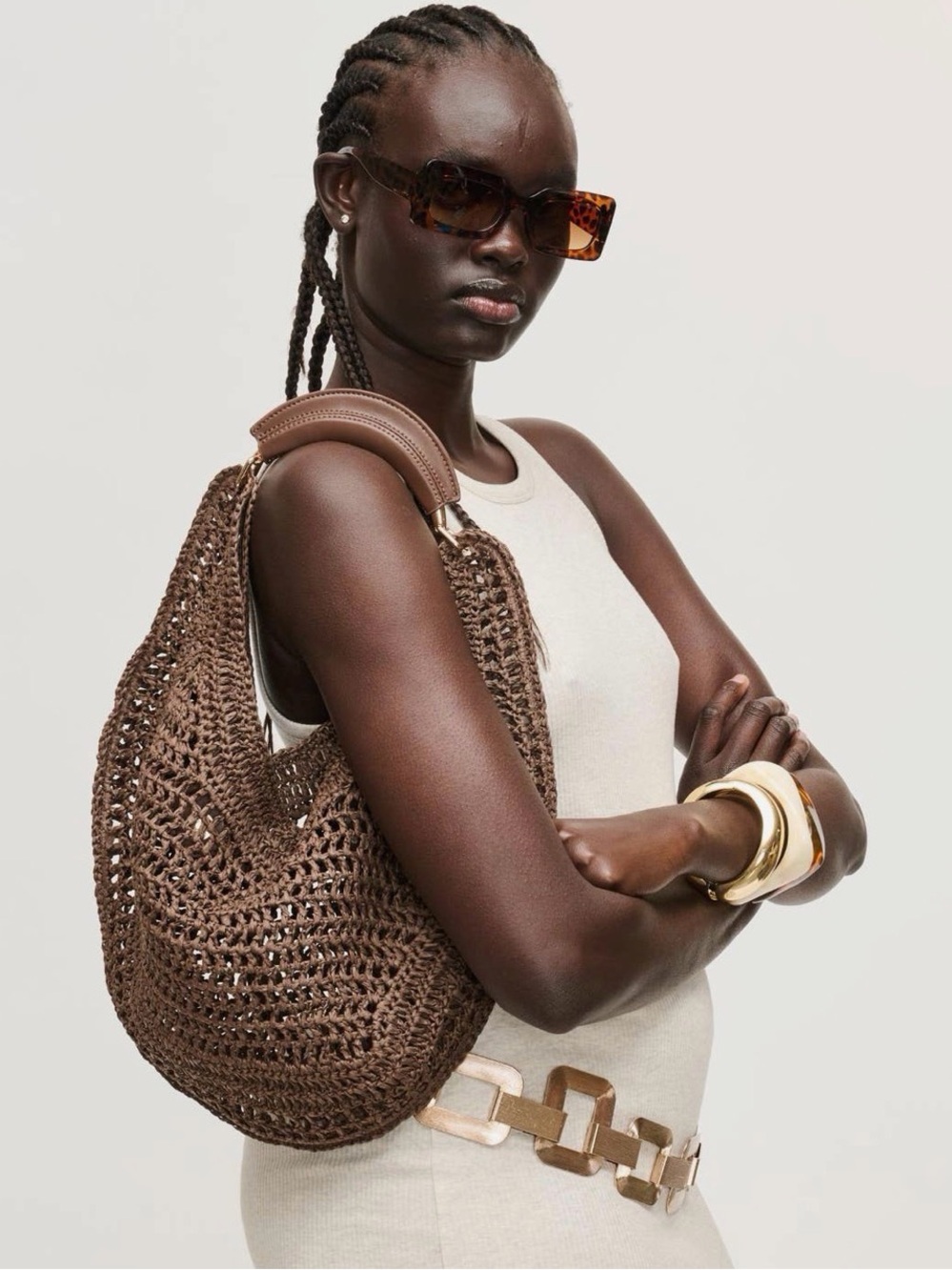 Urban Expressions Chocolate Camden Hobo Woven Shoulder Bag